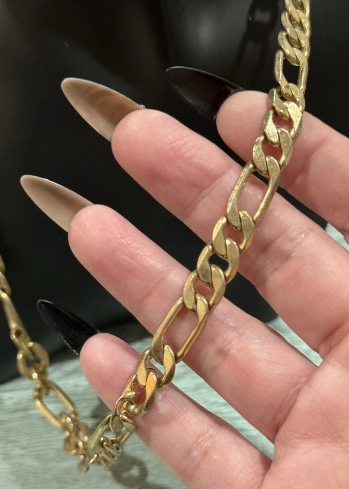 Figaro Link Chain in Yellow Gold-Tone 20” - Image 2 of 4