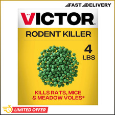 Victor Rat Poisoning for Inside  Outside Use - Kills Rats, Mice, 4 lb, Green