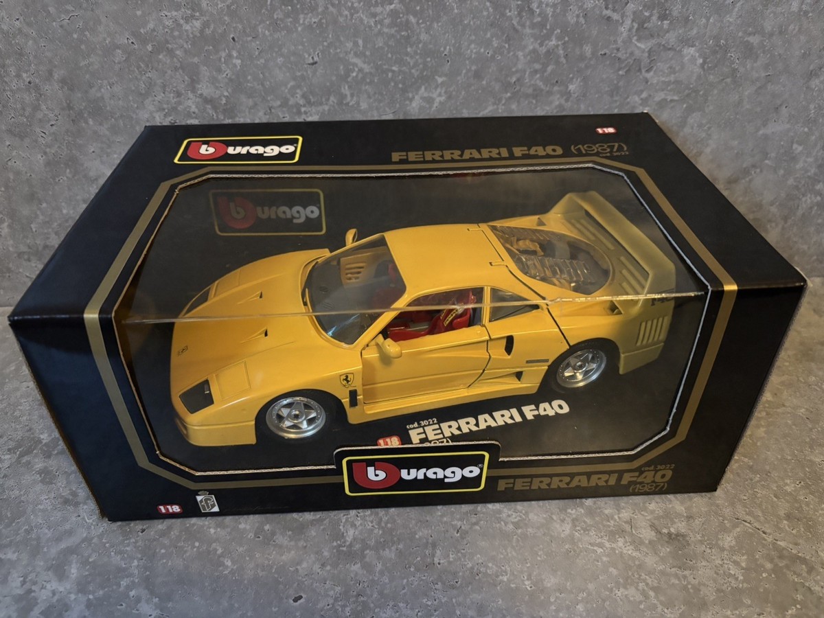 burago Ferrari F40 1/18 ゴールドコレクション BURAGO Ferrari F40 in Yellow Rare 1987 1/18 scale bburago 3022 | eBay