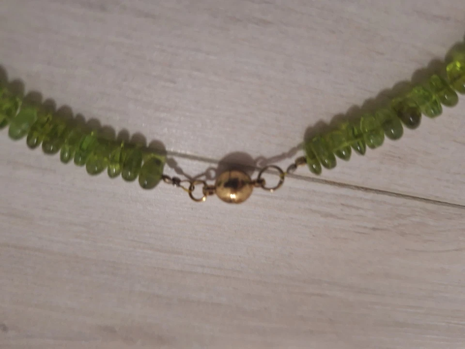 Peridot Edelstein Halskette Vergoldet Schmuck - Bild 4 von 4