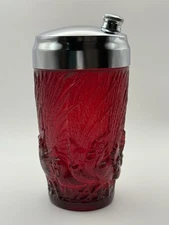 Duncan Miller "Chanticleer" Ruby Red Cocktail Shaker w/ Lid