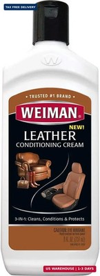 Weiman 3 in 1 Deep Leather Cleaner & Conditioner Cream - Restores Leather Surfac
