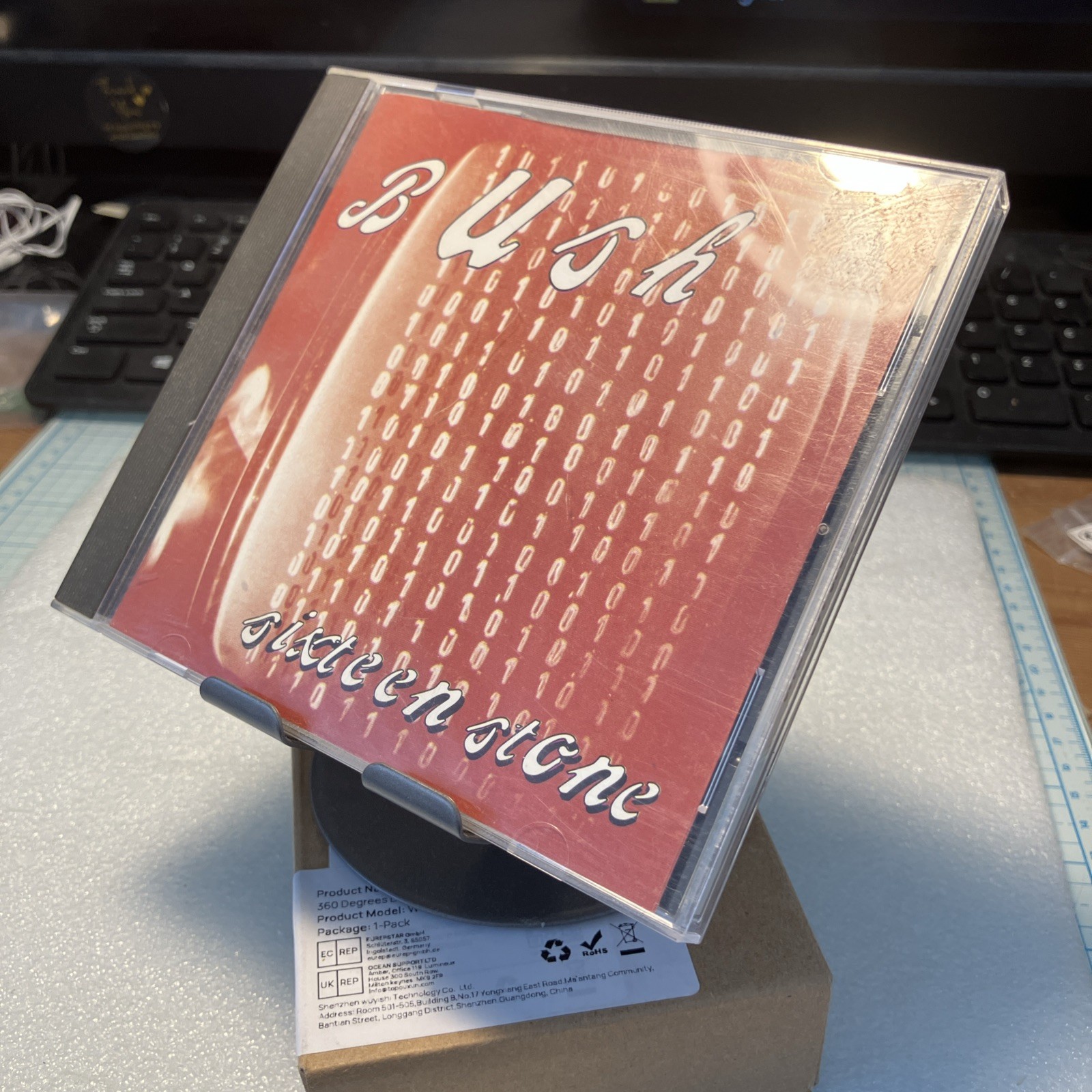 NEW Phone Stand for Desk; Double-Axis 360 Degrees Phone Holder, Gun Metal Color.