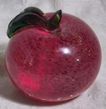 Vintage Blown Art Glass Fruit Paperweight Murano Style Teacher's Gift Christmas