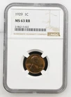 1929 United States Lincoln Wheat 1c NGC MS 63 RB