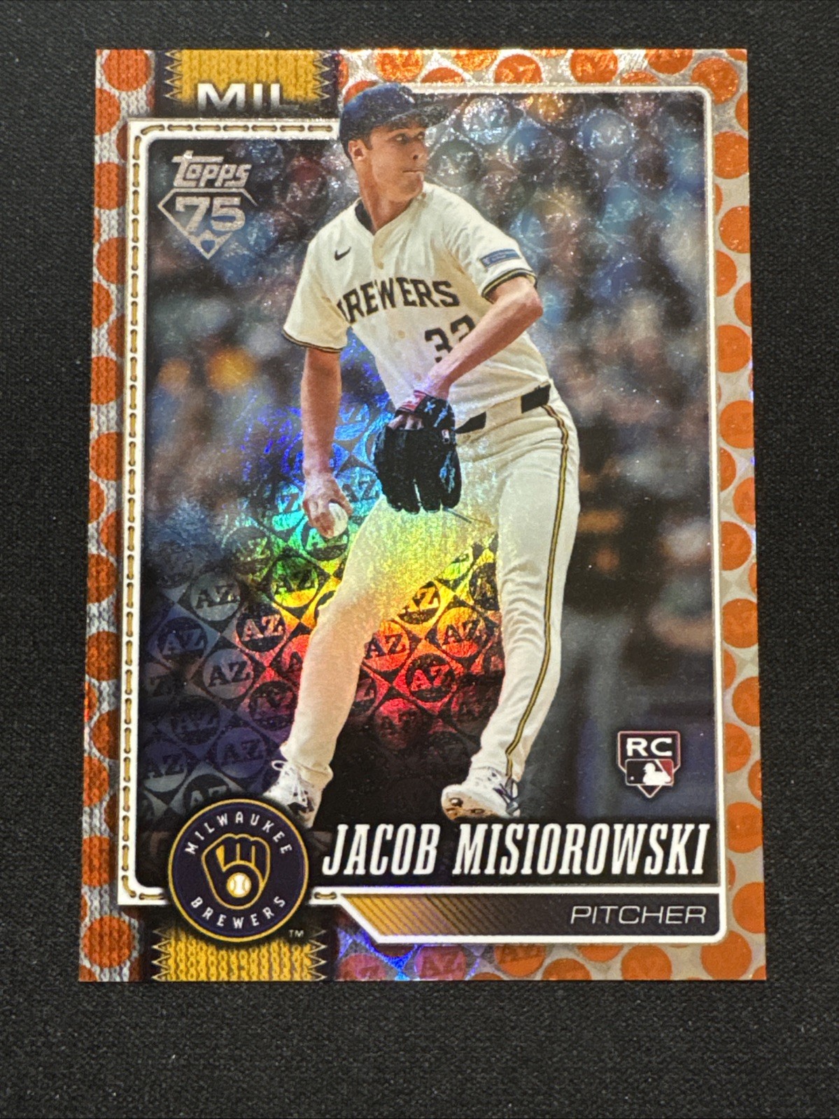 2026 Topps Series 1 Jacob Misiorowski RC Orange Spring Training /25 Brewers #10