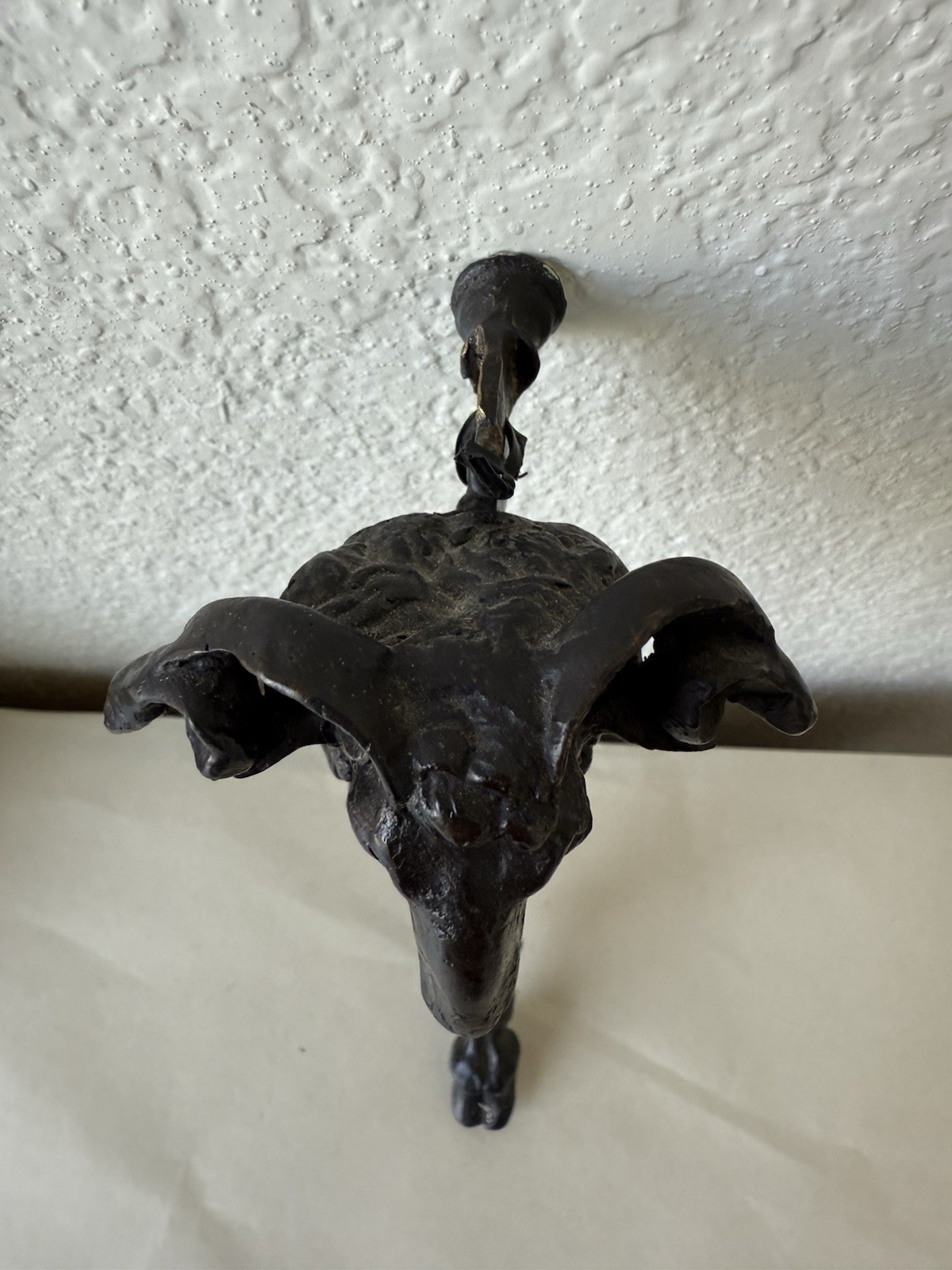 Antique Vintage Aries Head Ram Head & Hoof Door Knocker Rare Bronze