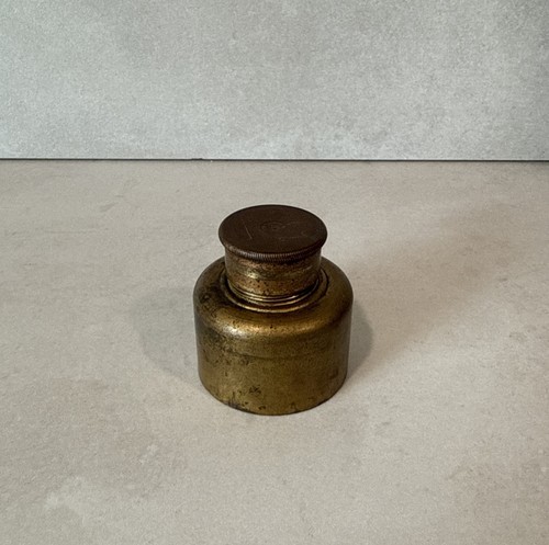 Antique Brass Inkwell-Victorian Ink Pot w/ Lid- Patent May 29, 1876 Bicentennial - Picture 5 of 5