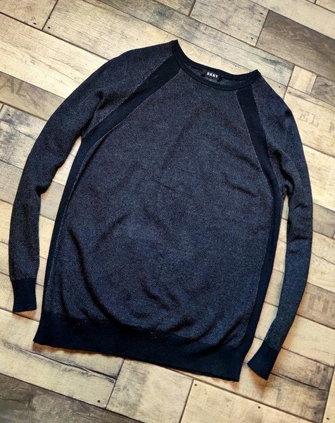 Men DKNY Sweater Black Cotton 40 /L / 48