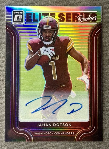 2022 Donruss Optic Jahan Dotson Elite Series Rookie Silver Holo Prizm Auto /99 - Picture 2 of 3