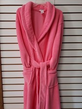 VINTAGE PINK BY KMART WOMENS ROBE PINK PLUSH W/ POCKETS AND BELT SIZE XL