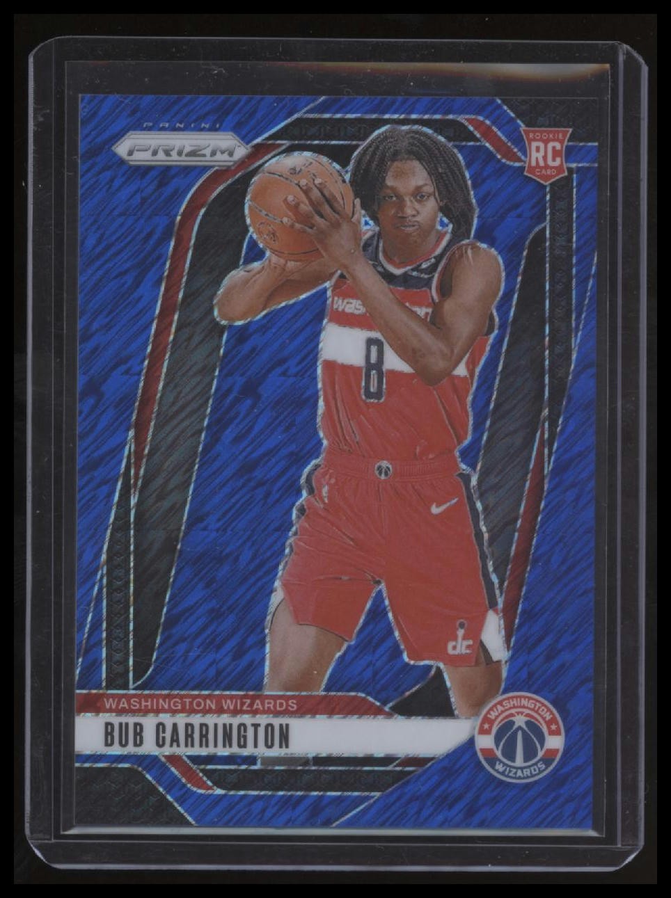 2024-25 Panini Prizm #244 Bub Carrington Prizms Blue Shimmer FOTL #/35