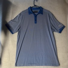 Callaway Opti Dri Men s Golf Shirt Polo Blue White Stripe Size XL
