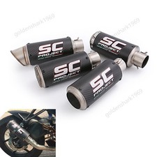 Real Carbon Fiber 51mm Exhaust Muffler Pipe Motorcycle Universal Silencer Tips