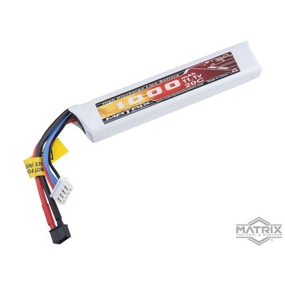 Matrix High Performance 11.1V Stick Airsoft LiPo Battery 1000mAh-20C/Mini Deans