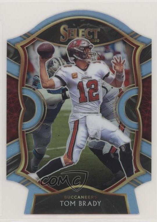 2020 Panini Select Concourse Light Blue Prizm Die-Cut Tom Brady #1 03rx
