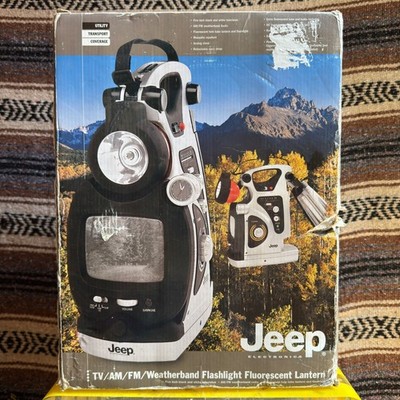 Jeep Portable TV AM FM Weatherband Radio Flashlight Lantern Emergency Siren DC