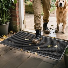 Silicone Doormat for Indoor Use, Waterproof Entrance Mat for Front Door, Kitc...