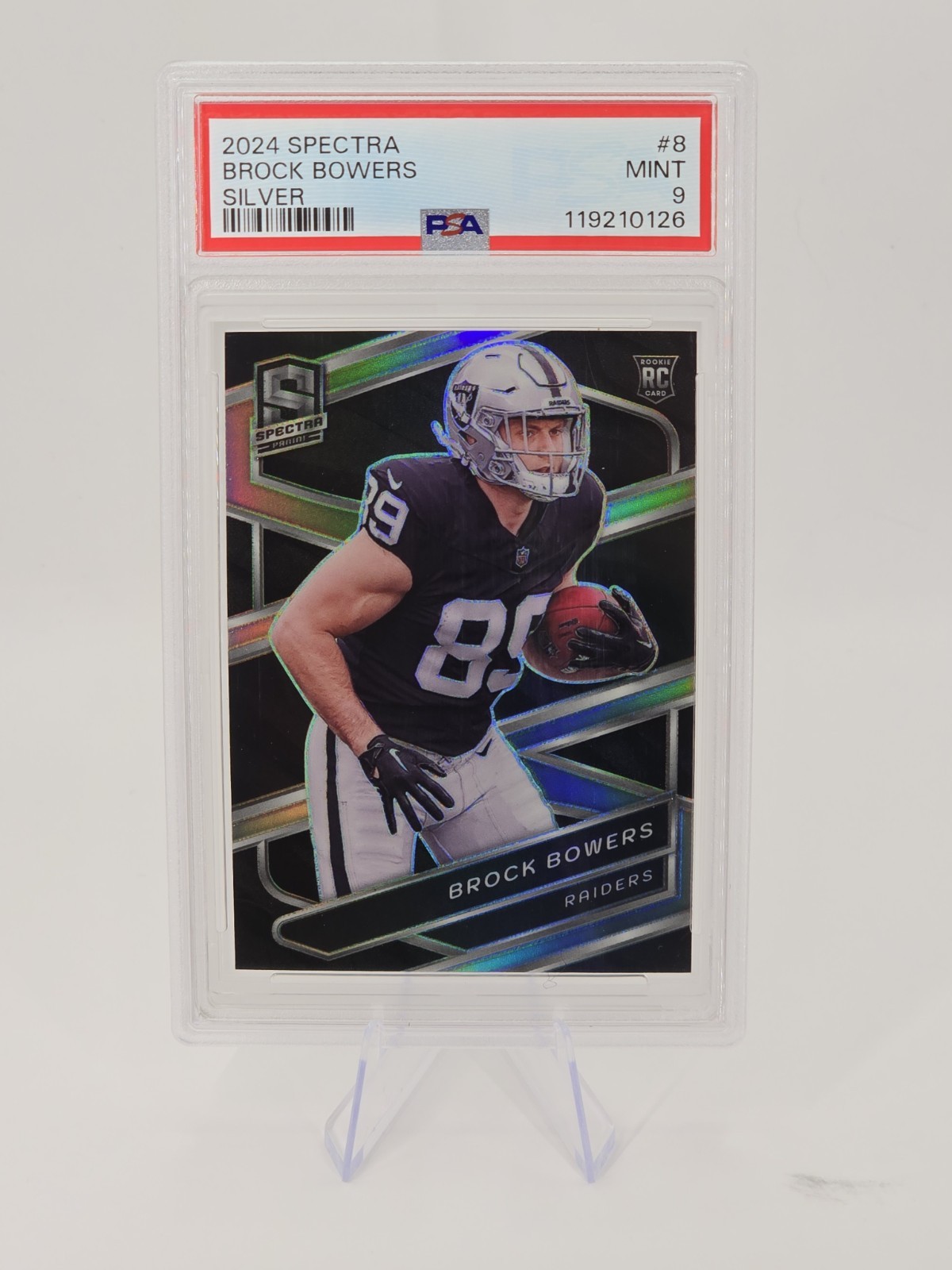 2024 Panini Spectra Brock Bowers Silver Rookie #8 PSA 9 MINT RC Raiders 🔥