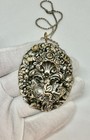 Cherub Angel Cupid Lute Love Bird Flower Pendant Necklace Victorian Love Silver — photo 3