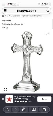Water Ford Crystal 十字架 Waterford Clare Standing Crystal Cross Figurine Paperweight for