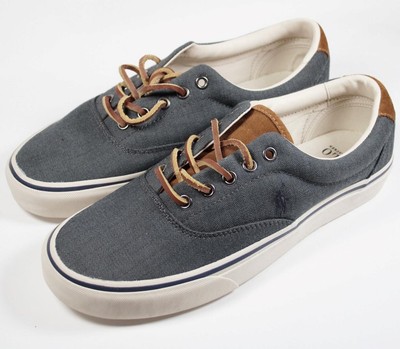 Polo Ralph Lauren Mens 8 Keaton Canvas Sneaker Shoes Athletic Deck Low Top Blue