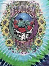Vintage 90s Liquid Blue Grateful Dead Terrapin Station XL Tie Dye Shirt