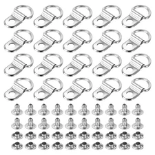 Shoe Boot Lace Hook 30 Pack Stainless Steel Boot Buckle with Rivets Silver Tone
