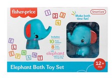 Fisher Price Elephant Bath Toy Play Set 19 Pieces with storage bag