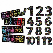 43 Pcs Number Line for Classroom Wall Bulletin Board Set Include 1 to 12 Numb...