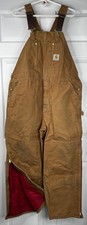VTG Carhartt 44x30 Bib Overalls 6FBQZ Men's Insulated Workwear USA Union Made