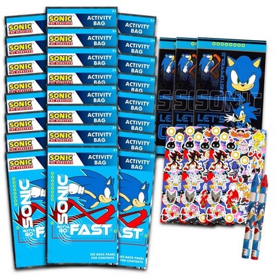 Sonic Birthday Party Favors Set - Bundle with 24 Play Packs | Mini Coloring B...