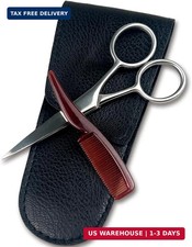 Mustache Grooming Set - Precision Mustache Scissors and Comb Kit for Men - Ideal