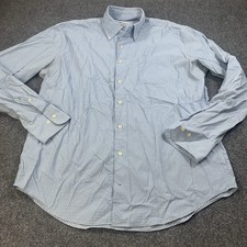 Peter Millar Shirt Mens Large Blue Check Long Sleeve Button Up Pocket