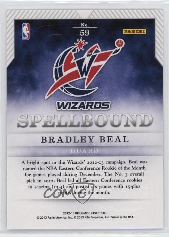 2012-13 Panini Brilliance Spellbound Bradley Beal #59 Rookie RC - Image 2 of 2