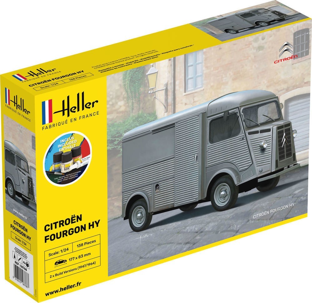 Citroen Fourgon Tube HY 1/24 Heller coffret tout-en-un pour débuter le modélisme sans stress