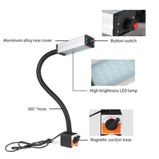 8W LED Lathe Lamp Magnetic Base Flexible Working Light For CNC Milling Machine