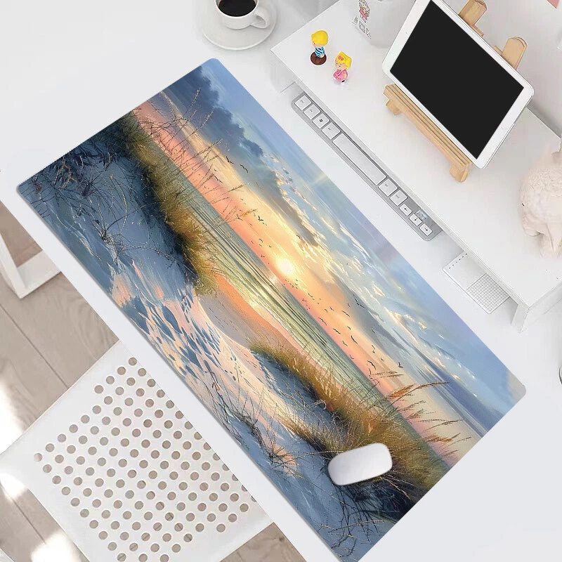 Ocean Beach Mouse Pad Sunset Landscape Desk Mat for Keyboard and Mouse Desk Pad - Image 4 of 4