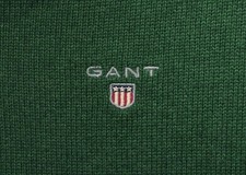 Men's Gant Green V Neck 100 Premium Cotton Jumper Size XL P-P 24" VGC