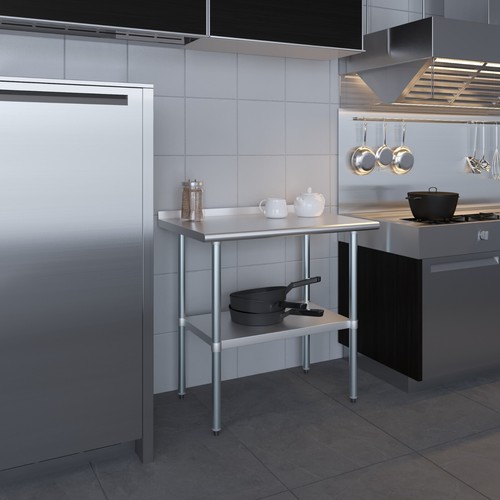 24 in. x 36 in. Stainless Steel Work Table with 1.5 in. Backsplash - Picture 6 of 11