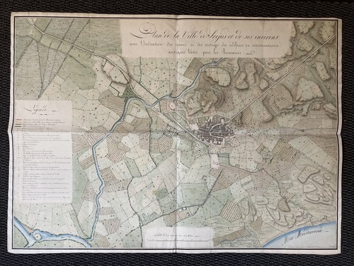 AQUARELLKARTE PLAN DER STADT FREJUS UND IHRER UMGEBUNG ANTIKE RUINEN - Bild 1 von 16