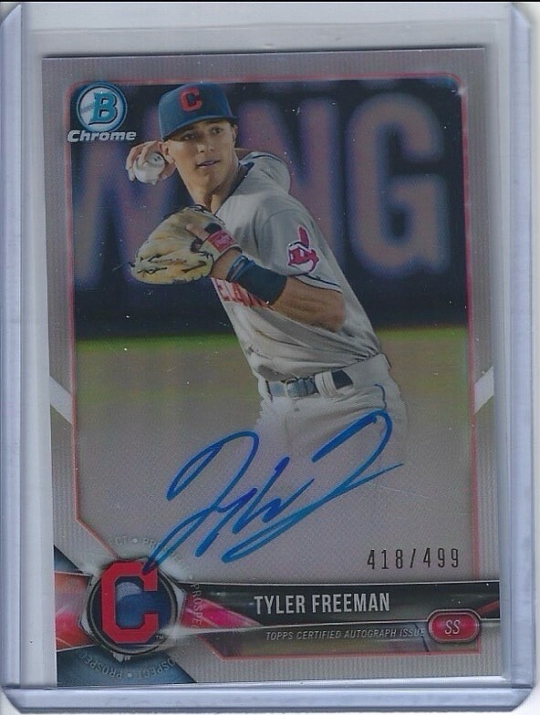 2018 Bowman Chrome Tyler Freeman AUTO Orange Ref PSA 9 0 Bowman