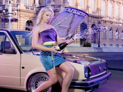 V0726 Mandy Lange Champaigne Hot Sexy Babe Car Decor WALL POSTER PRINT