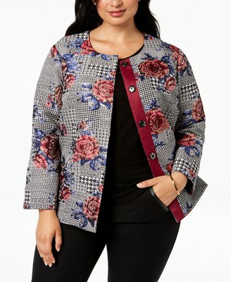 plus size collarless jackets
