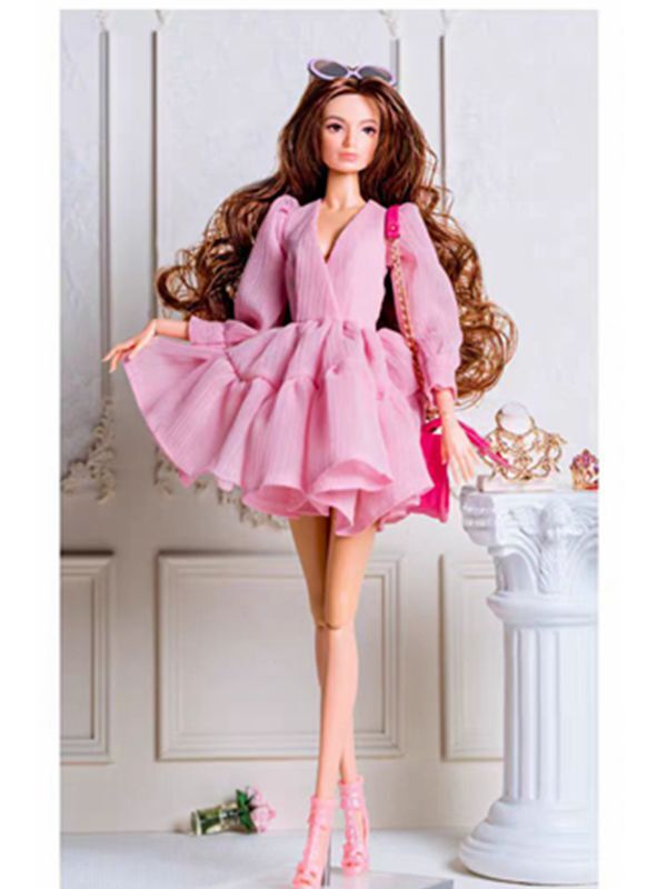 Pink Evening Dress 1/6 Doll Clothes Clothing Princess