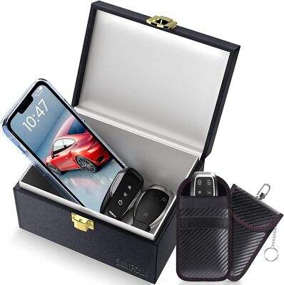 Samfolk Keyless Go Schutz Autoschlüssel Box & 2 Faraday Bag Strahlenschutz