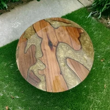 "Handcrafted Solid Epoxy Round Coffee Table – Custom Handmade Center Sofa Table"
