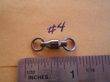 20 PCS. BLACK NICKEL BALL BEARING SWIVEL #4, W/2 SOLID RINGS 110 LBS. TEST