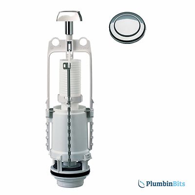 Siamp Monaco Storm 33a Single Flush Cistern Valve & Chrome Push 