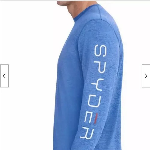 Spyder Shirt Men's Large Blue Rash Guard Long Sleeve UPF Sun Protection Swim - Picture 7 of 9